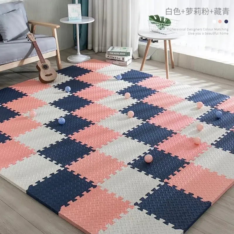 ￼COMBO 8 Tấm, 12 tấm, 20 tấm Thảm Xốp EVA Lót Trải Sàn 30x30cm Cao Cấp Hàng Xuất Khấu, Hoạ tiết Vân khế 1 mặt 4