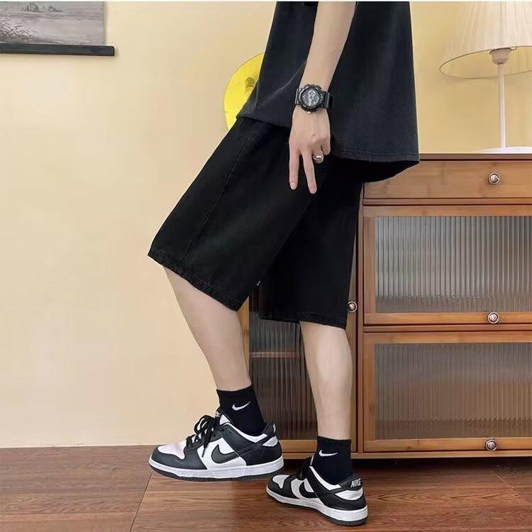 Product Introduction of Men's washed denim shorts🔥| Summer thin & breathable | American streetwear style | loose straight cut | unisex casual shorts # trendingnow 9