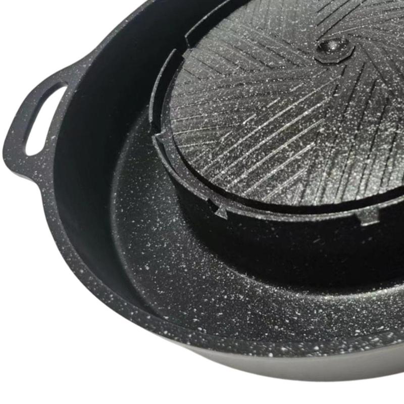 Product Introduction of Grill Pan 2 in 1 Barbecue Griddle Portable Barbecue Meat Tray Cooking Tool for Family Indoor Outdoor Camping Garden Party 1