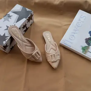 TERLARIS - Flatshoes sepatu wanita Non slip karet mules R14 Slip Resistant S Hitam flat shoes mules wanita