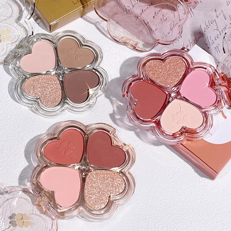 4-color Eyeshadow Palette, 1 Count Matte & Glitter Eye Shadows Powder, Long Lasting Shimmering Eye Shadow Glow Glam Makeup Product 3