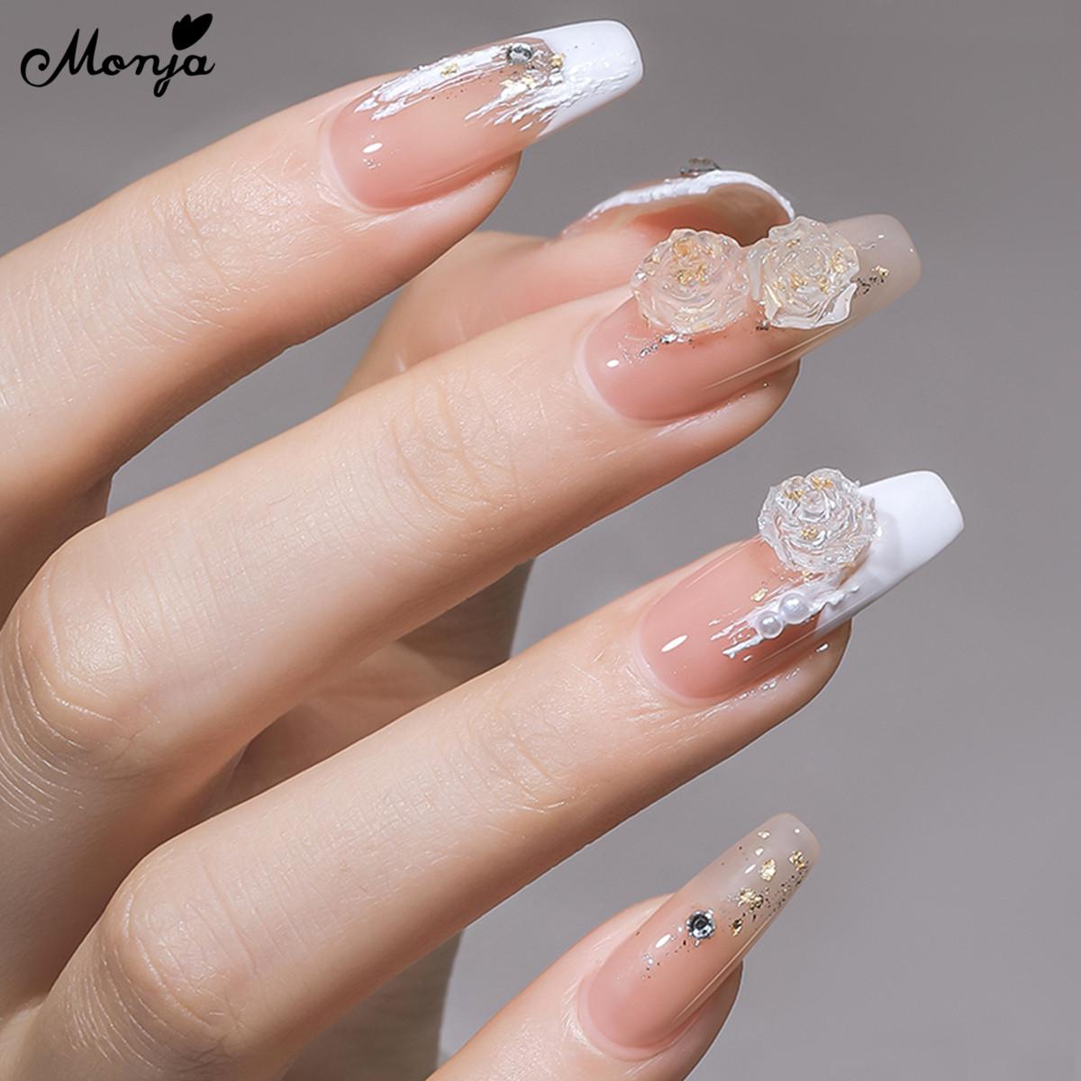 Monja 550Pcs Kuku Palsu Matte Extension Tips Frosted Coffin Almond Oval Square Soft Gel Tips Acrylic Manikur Buatan dengan 6 Bentuk Kuku