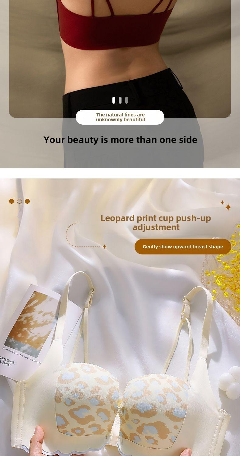 Product Introduction of Front Button Gathering Bra Small Breast Size Exaggerating Bra Push up and Anti-Sagging Sexy Seamless Beautiful Back Underwired Bra Thick Cup Underwear for Women 9