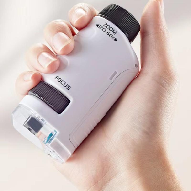 Product Introduction of Handheld Microscope Kit Lab LED Light 60X to 120X Home School Biological Science Educational Toys For Children Birthday Gift 17