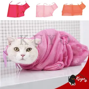 Tas Kantong Jaring Sarung Mandi Kucing - Cat Grooming Bathing Wash Bag
