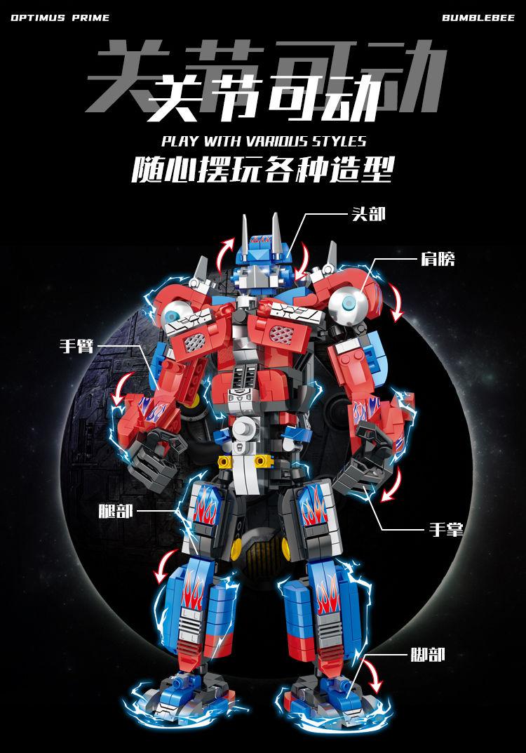 Product Introduction of Đồ Chơi Transformers, Tương Thích Với Lego, Mô Hình Optimus Prime Bumblebee, Khối Xây Dựng Lắp Ráp Lớn, Quà Sinh Nhật 5