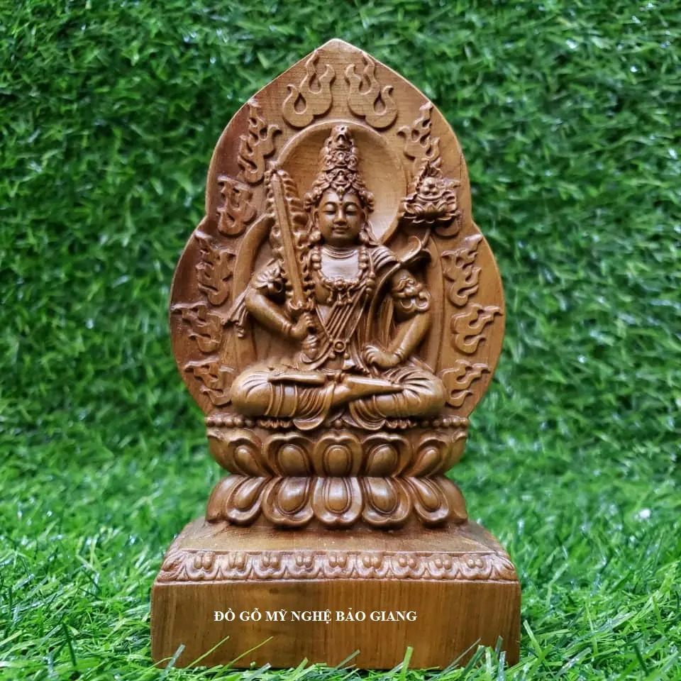 Tượng phật bản mệnh Tuổi Sửu tuổi Dần bằng gỗ bách xanh - phật Hư Không Tạng Bồ Tát