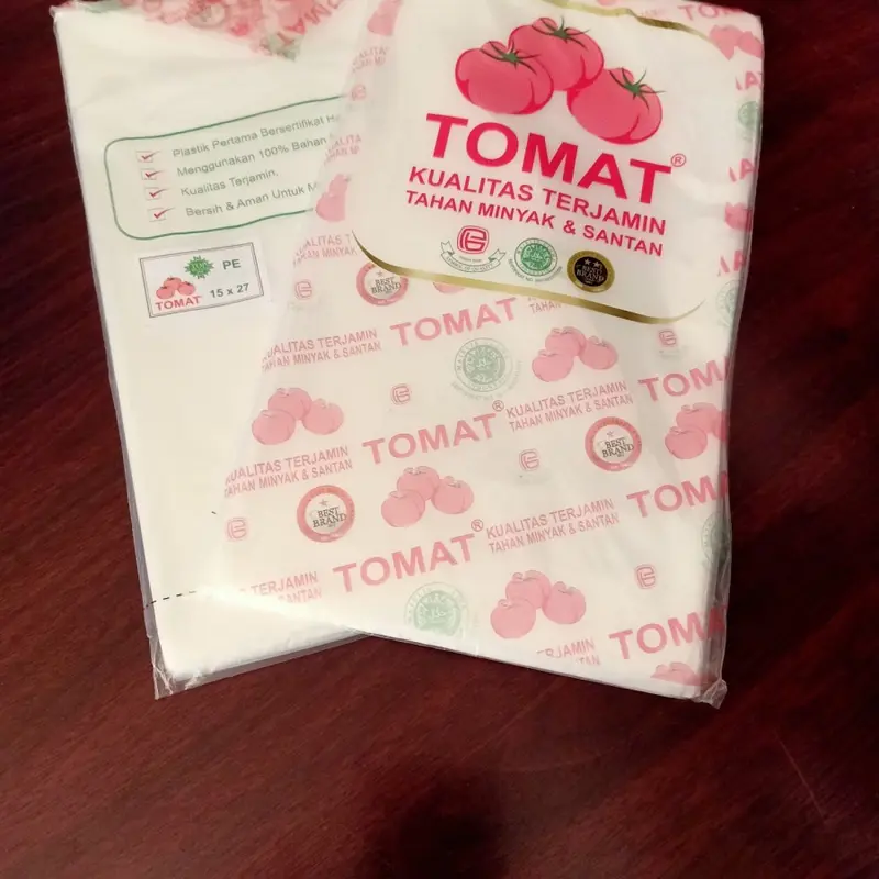 Kantong plastik PE Tomat uk. 10 x 20 / 12 x 25 / 15 x 30 / 20 x 35 1