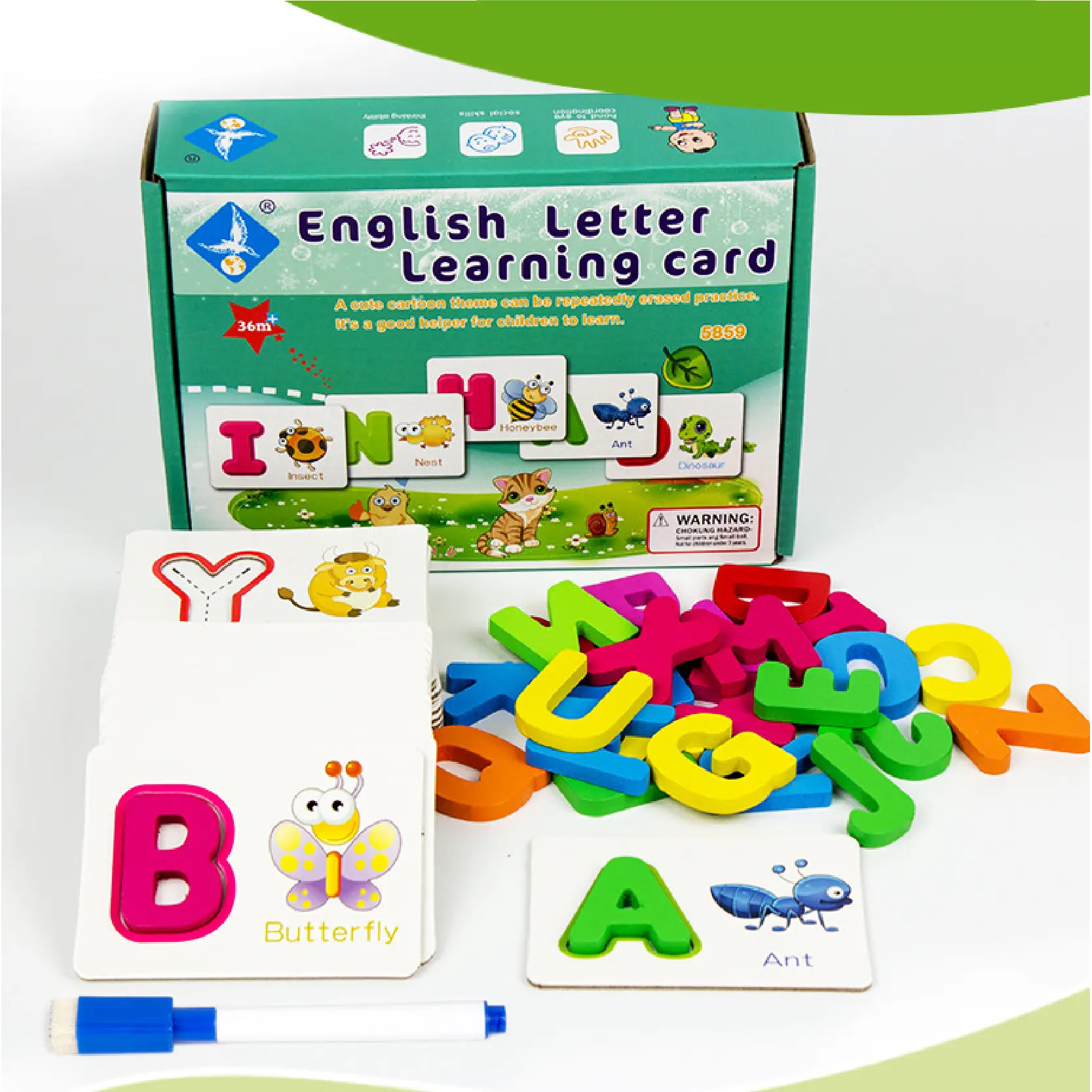 Easy Peasy - Mainan Edukasi Huruf Alfabet - Kartu Puzzle Belajar Inggris - English Letter Learning Card anak permainan Toys