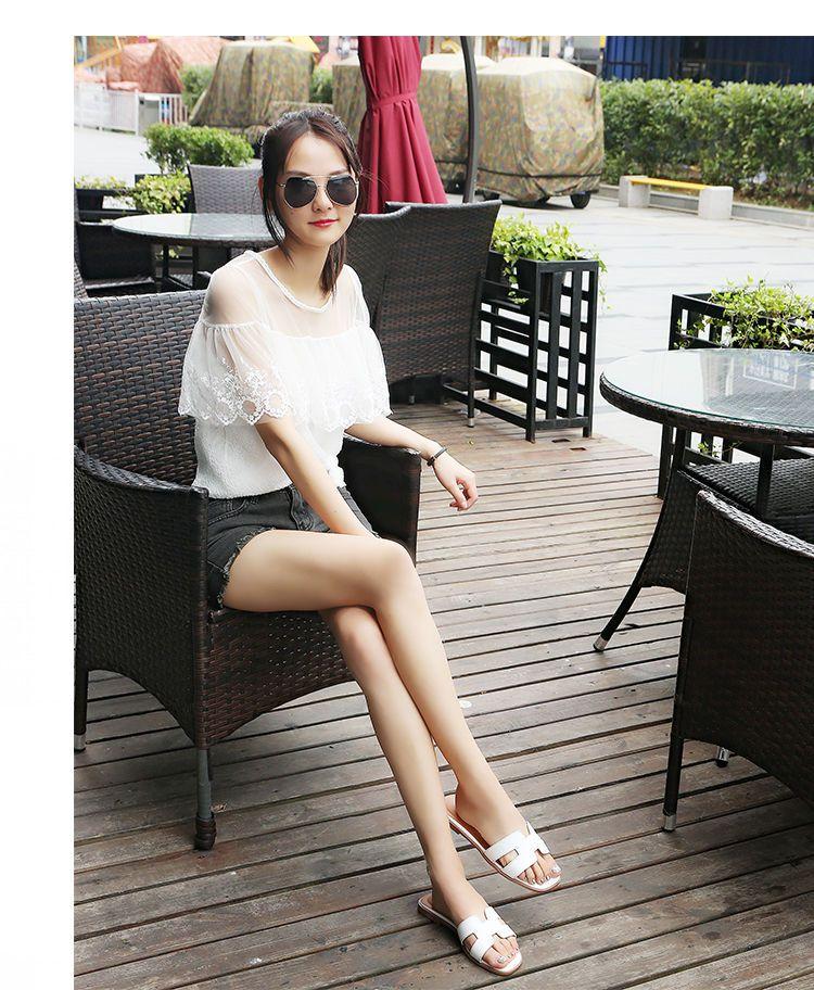 Product Introduction of Slippers, for Women, Available in Size 34 and 41, Popular on the Internet, Celebrity Fashion, Versatile, Flat Sandals, Ins Fashion, Suitable for Summer, Style H 33