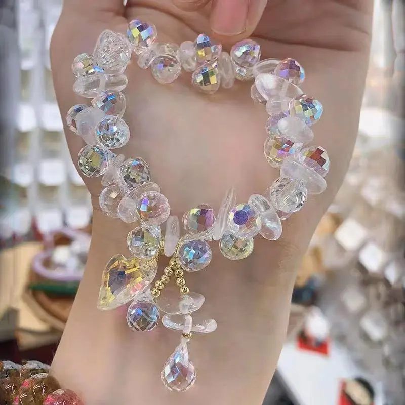 Vòng Tay Pha Lê, Phong Cách Ngầu Thiết Kế Tình Yêu Dành Cho Nữ, Thời Trang, Thiết Kế Độc Đáo Thích Hợp Làm Vòng Tay Bạn Gái 1
