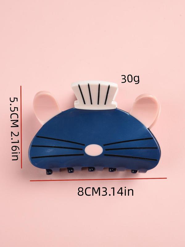 Cute Cartoon Cat Design Acetate Hair Claw, Creative Claw Clips, Fashionable Hair Accessories for Women & Girls 1