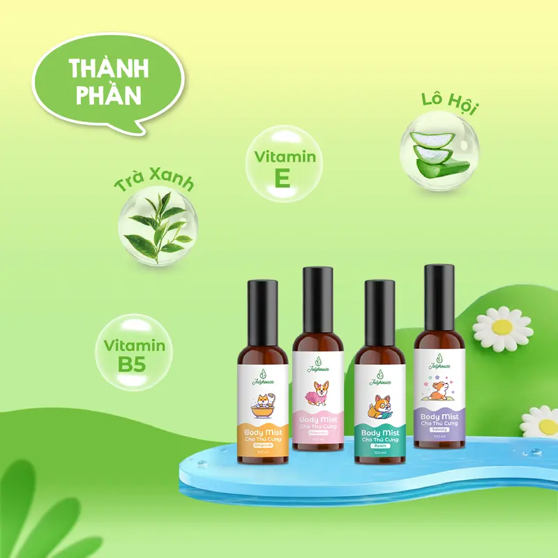 [Deal sốc] Body Mist cho thú cưng 100ml JULYHOUSE dưỡng lông mượt, an toàn, khử khuẩn 3