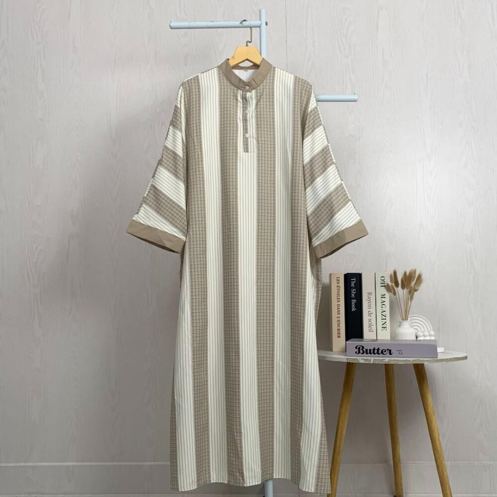 Asaya Gaun Gaya Elegan Kasual Lengan Panjang Dengan