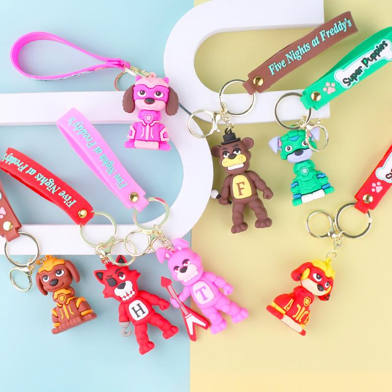 Pendant.Key Chain.Cute.Young Girl3d Stereo Doll Cartoon Key Button Pendant PVC Flexible Glue Advertising Keychain Anime Peripheral Pendant retro  sound  keychain pov  keychain 1