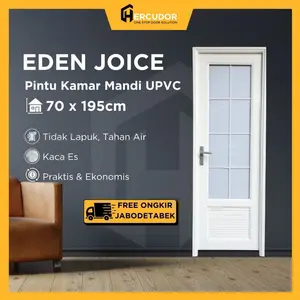 EDEN - Pintu Kamar Mandi UPVC Kaca Eden Joice 70x195 - Pintu Toilet Pintu WC Anti Lapuk Anti Air Anti Rayap