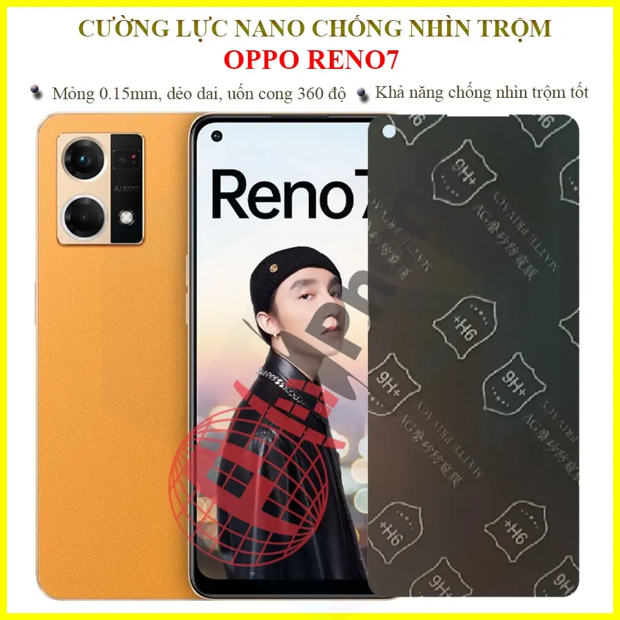 Dán chống nhìn trộm dành cho OPPO Reno7 (Reno 7 4G) - Dán cường lực dẻo nano 9H+