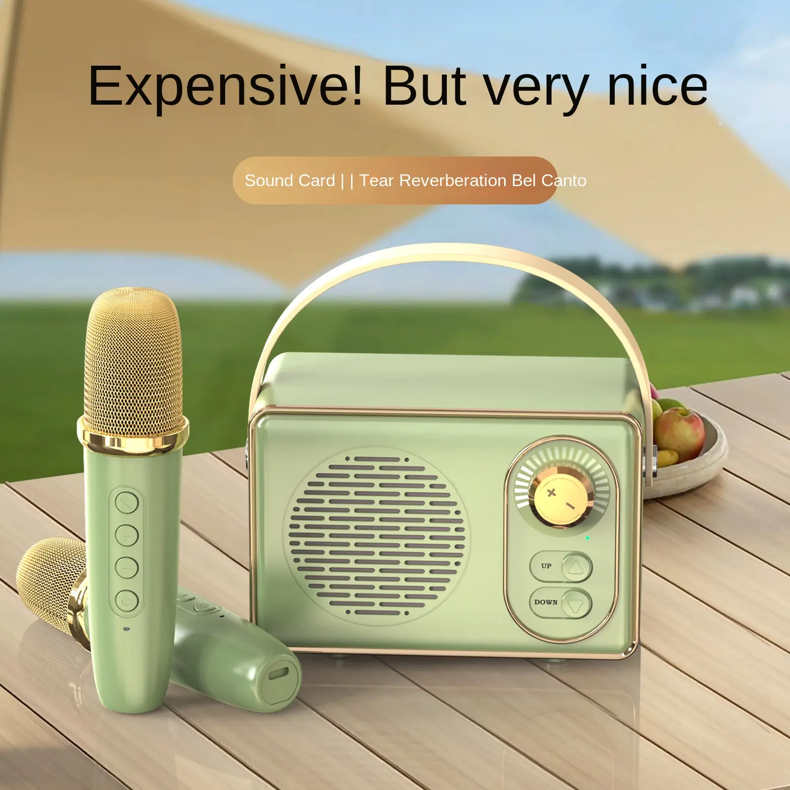 Microphone Audio All-in-One Microphone Creative Retro Bluetooth Speaker Wireless Karaoke Handheld Home KTV Outdoor Sound Box Smartphone Protection vinn fiery