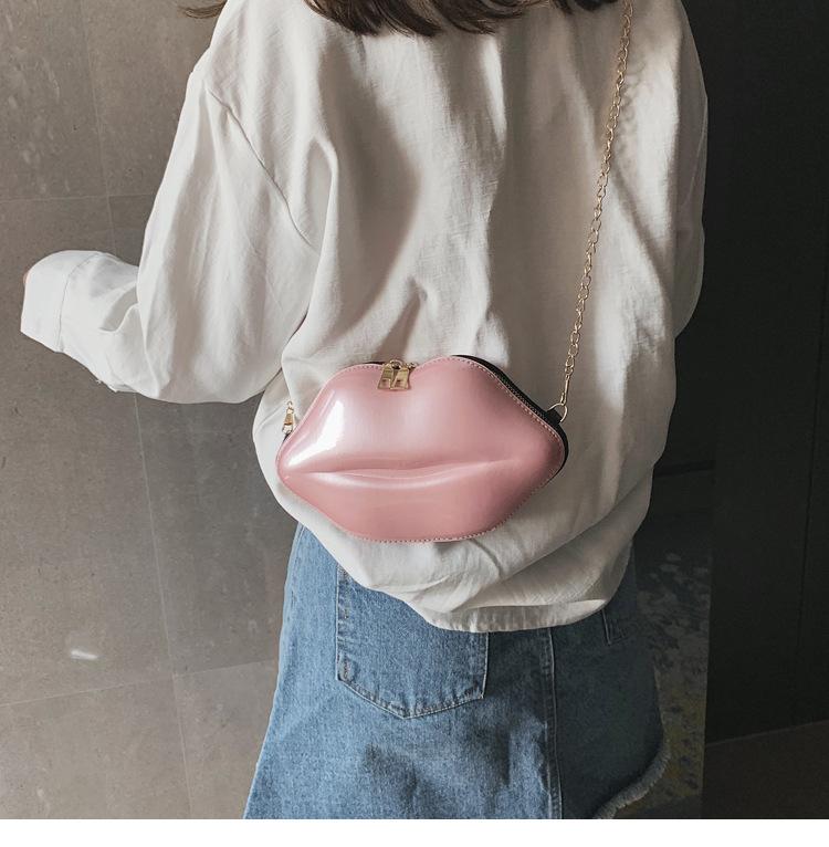 Product Introduction of Fashion Korean style chain lip small bag ins super hot women's bag all-match mini shoulder messenger bag 23