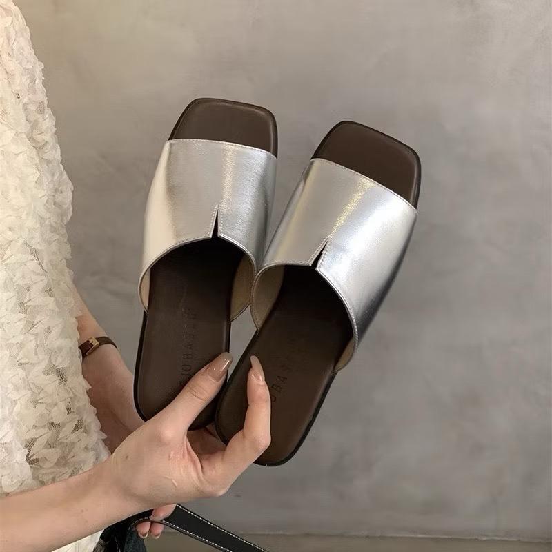 (CHON LUI SIZE)DéP Giày Đi Biển Nữ Dép PU Nhẹ Đế Mềm Giày Lật Phù Hợp Với Tất Cả Trận Đấu (S003) 8