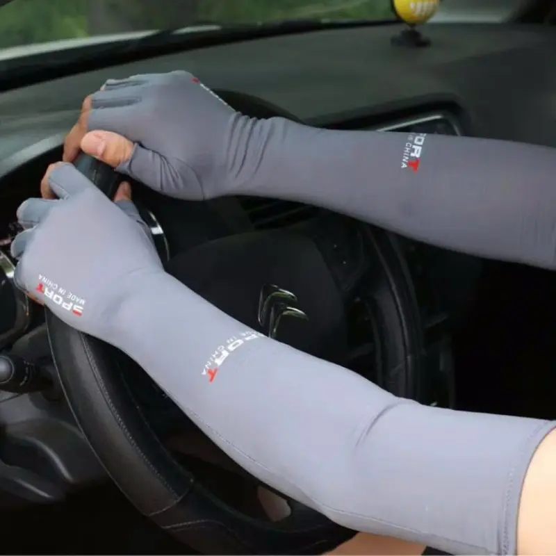 Tay Áo Thể Thao, 2 Chiếc, Thích Hợp Để Đạp Xe, Chạy Bộ, Câu Cá, Leo Núi, Che Cánh Tay, Chống Nắng Và Tia UV, Tay Áo Ngầu Băng Giá, Với Vòng Bít 5 Ngón Tay 5