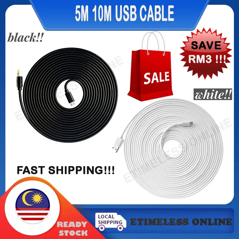 Etimeless Online Longer Length 5meter 10meter Micro USB Cable