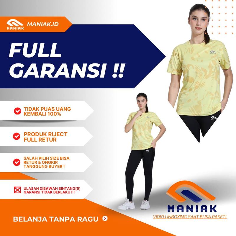 Product Introduction of MANIAK Baju Olahraga Lengan Pendek Wanita Corak Motif Atasan Senam Running Lari Zumba Gym Fitnes (MP02 S/S) 2
