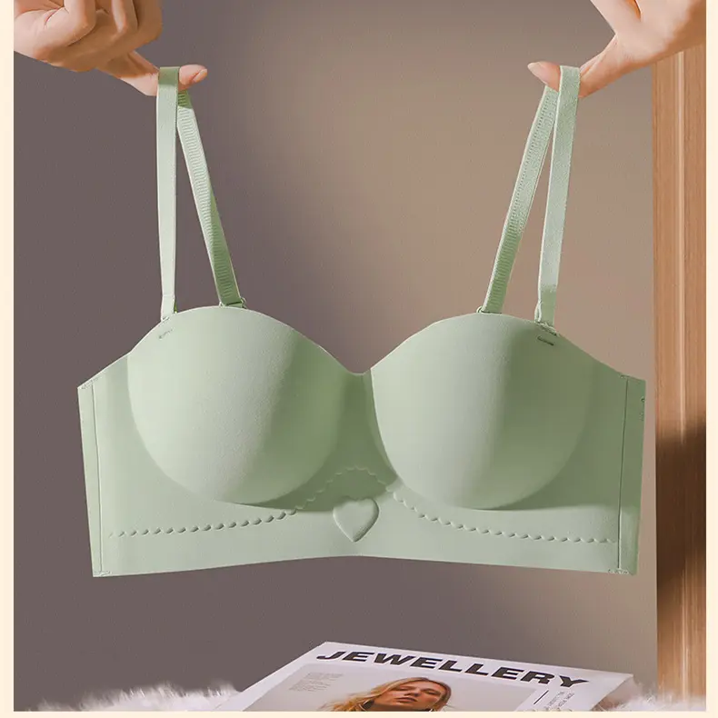 High Quality Half Cup Seamless Underwear Push up Small Size Integrated Fixed Cup No Wire Accessory Breast Push up Underwear Female Bra