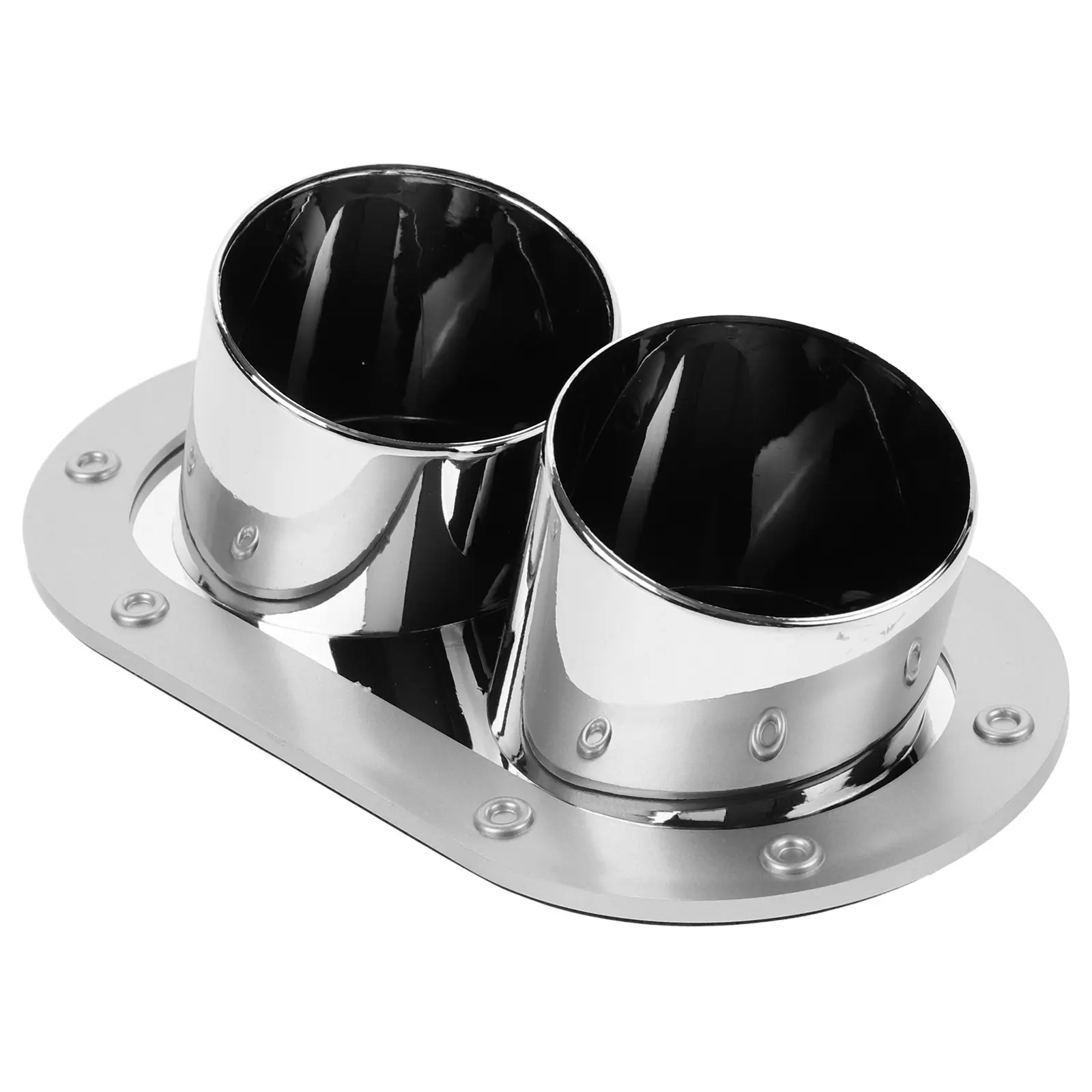 Anti-collision Rubber Car Fake Exhaust Muffler Auto Styling Decorative Tube Automotive Part Twine Bumper Abs Plastic 14.00X8.00X5.00CM Silver 2 Pcs