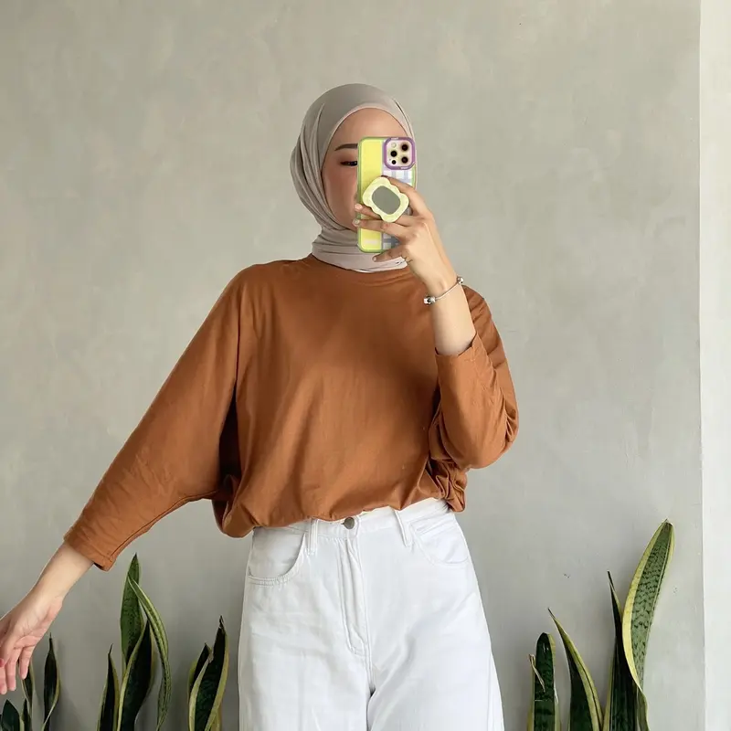 Outerres - AILEE BATWING TOP | Atasan Blouse Kaos Batwing Wanita Polos 0