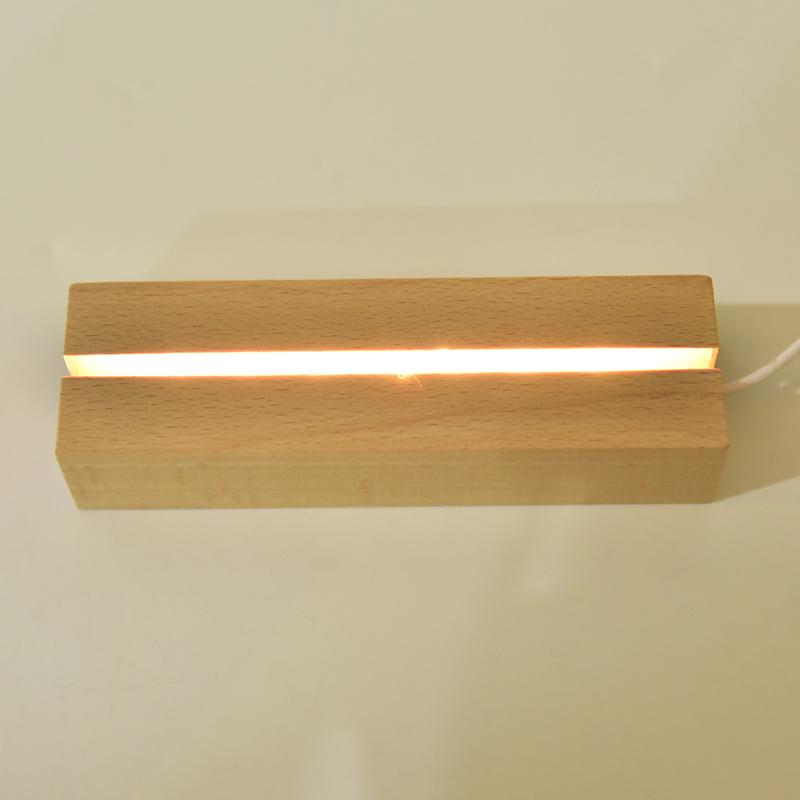 Product Introduction of Wooden Led Lamp Base USB Cable Switch Night Light 3D Led Night Lamp Base 17