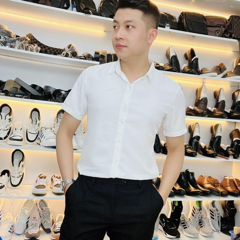 SƠ MI CỌC TAY ZOCO VẢI LỤA Trơn Cotton Cổ Tròn Áo Nam Menswear 0