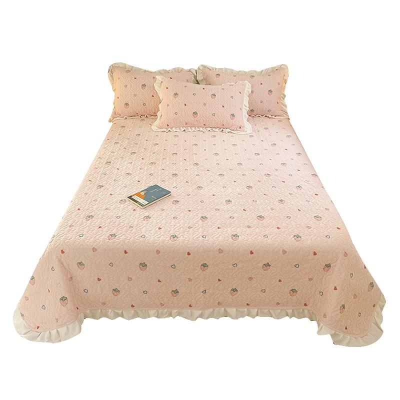 Thickened Bed Sheet New Non-Slip Milk Velvet Cotton Printed Bed Cover Bedding Three-Piece Set 5
