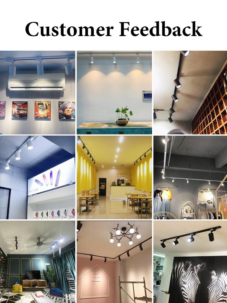 Product Introduction of Tenchamp LED Track Light 15W 20W 25W Spotlight Ceiling Lighting 220V COB Track Light Black White Spotlight 30