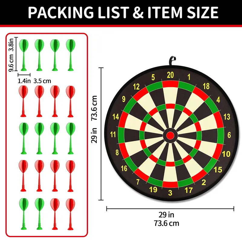 Dart Board Toy, 1pc Dart Board with 20pcs Dart, Christmas Fun Party Game Toy for Indoor and Outdoor Sports, Sports & Outdoor Play Toy, Interactive Game Toy, Christmas Gift, Stocking Filler 1