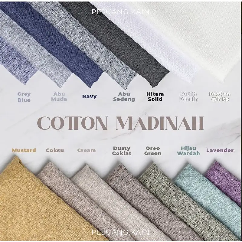 Kain Madinah Premium / kain Katun Madinah  Untuk Baju Lebaran Kemeja Ramadhan Baju Lebaran 2024 Model Baru 0