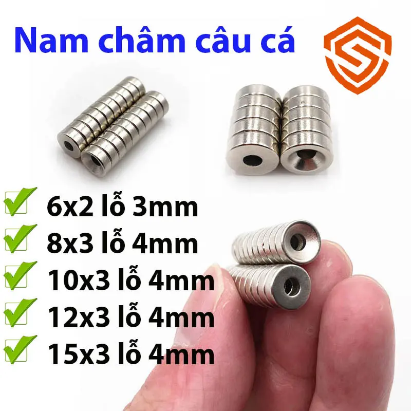 Nam châm tròn có lỗ loại nhỏ nhiều kích thước