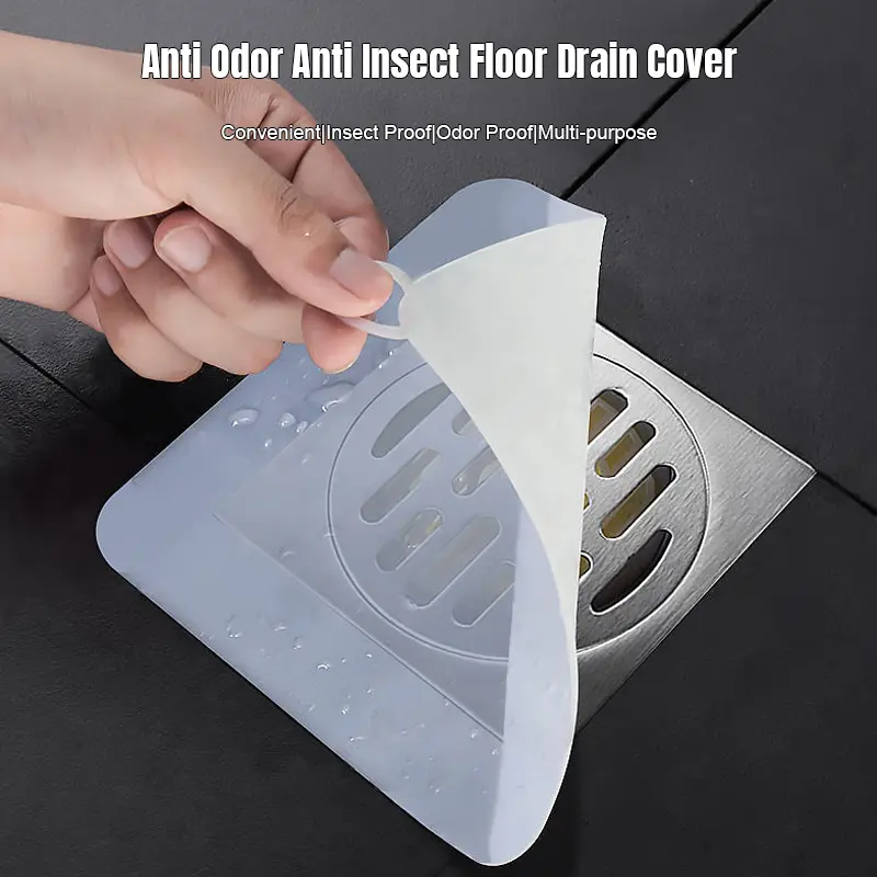 Anti-odor and Anti-insect Floor Drain Cover, Silicone Pad for Bathroom Drains and Anti-clogging