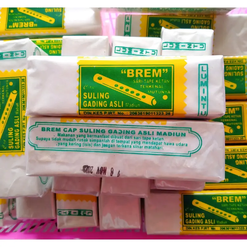Brem Suling Gading Asli Madiun Polos isi 4 Lapis Rasa Original Kecil - Snacks, Food 2