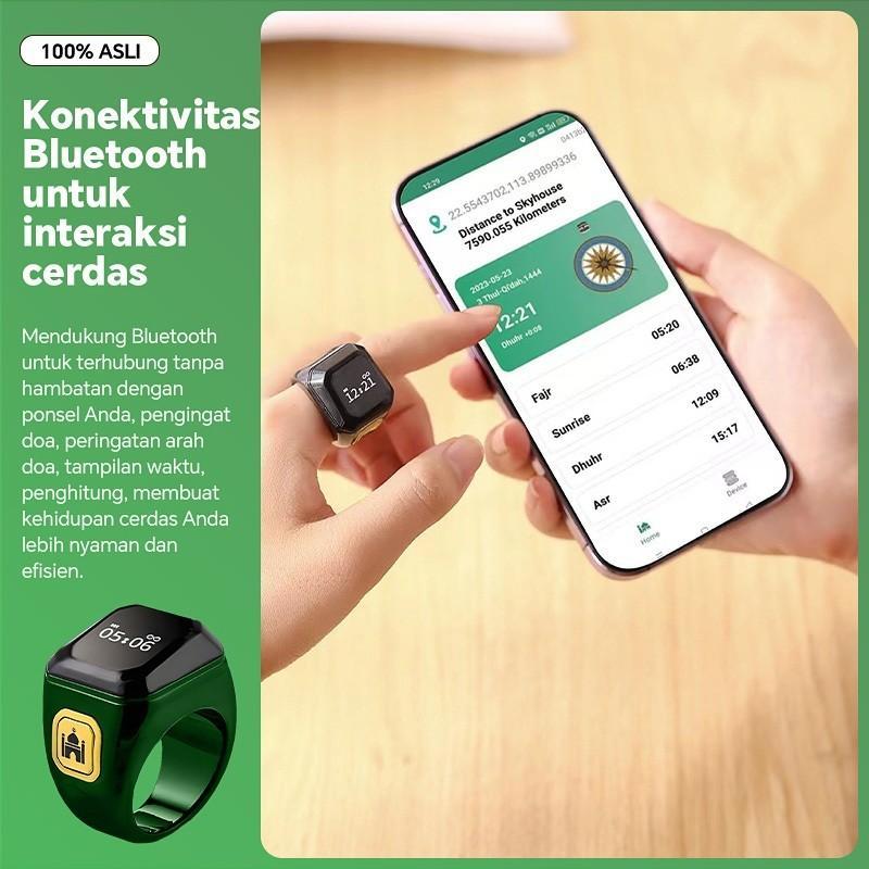 Cincin Tasbih Digital Smart Zikr Ring LED Display Bluetooth Tasbeeh Counter Tahan Air 5