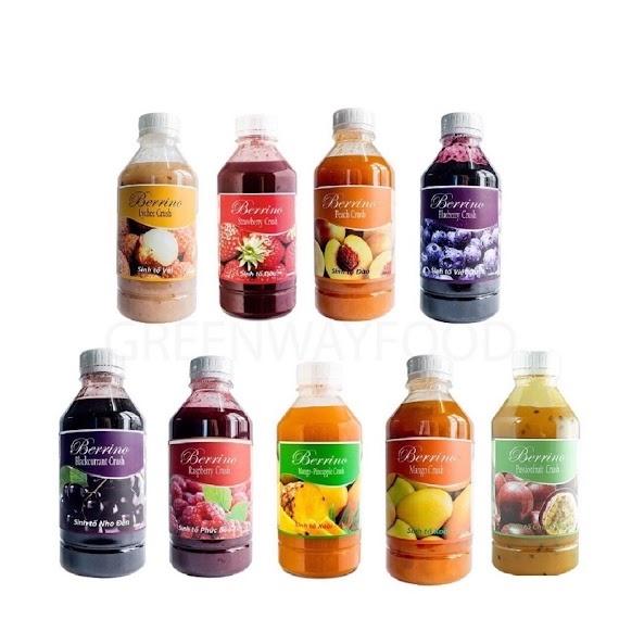 (500g chiết từ chai 1L ko phải chai nguyên) Mứt Berrino các vị chai chiết 500g tiện lợi làm sinh tố,sữa chua