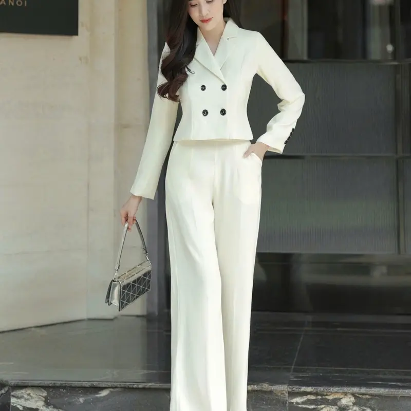 Sét vest Jessy Line áo dài tay và quần ống suông và dành cho nữ mã sq388 3