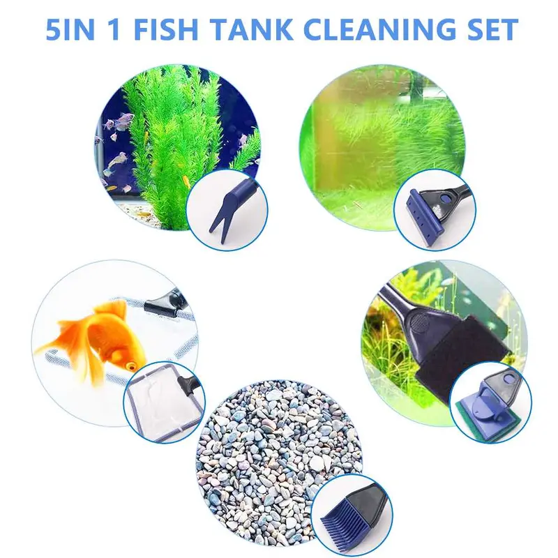 Grobal Alat Pembersih Akuarium Set 5 in 1 Cleaning Brush 3