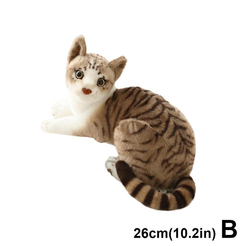 Product Introduction of Simulation Cat Plush Toy Simulation Cat Realistic Short Plush Doll Doll Cat F8F6 28