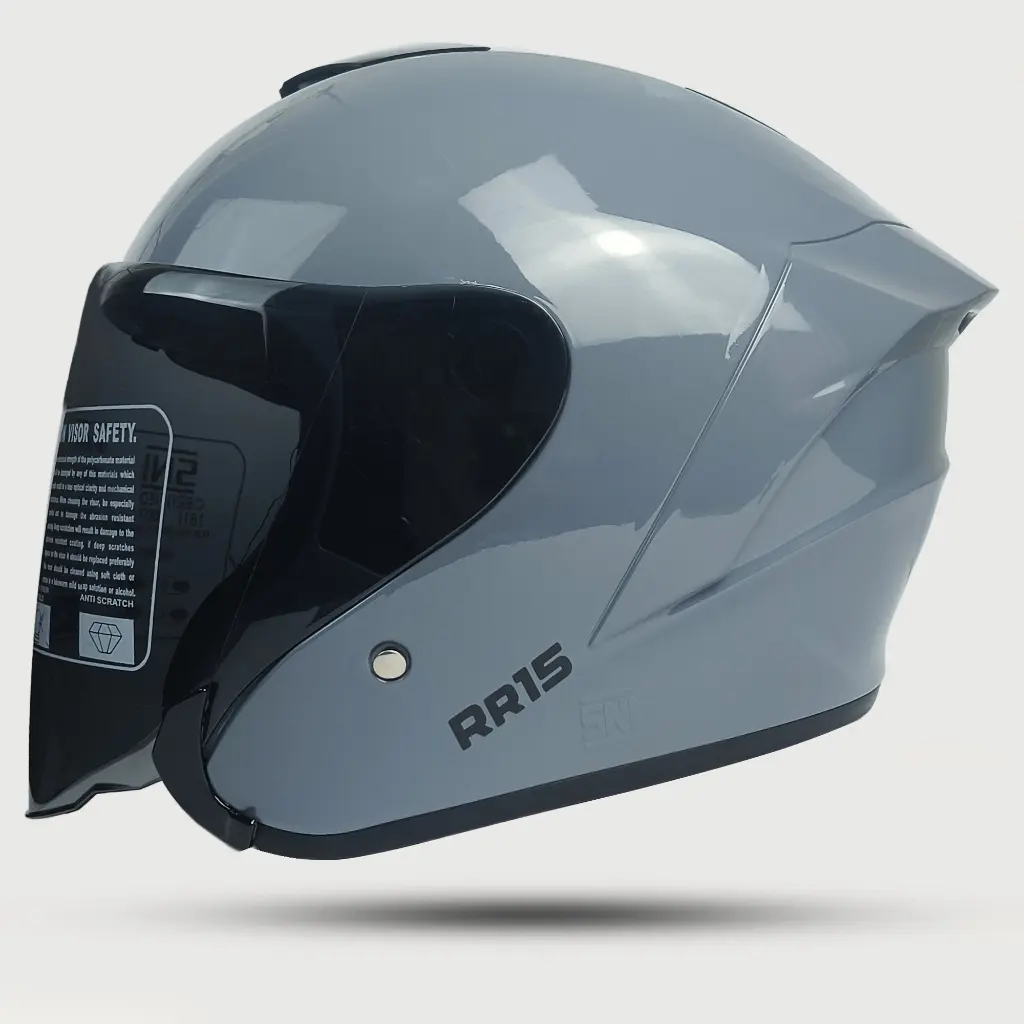 Helm Half Face / NFJ RR15 / GORILA GLOS KACA VISOR RANDOM SMOKE/BENING Helm Premium Untuk Pria Dan Wanita Dewasa SNI (free dus packing) Motorcycle
