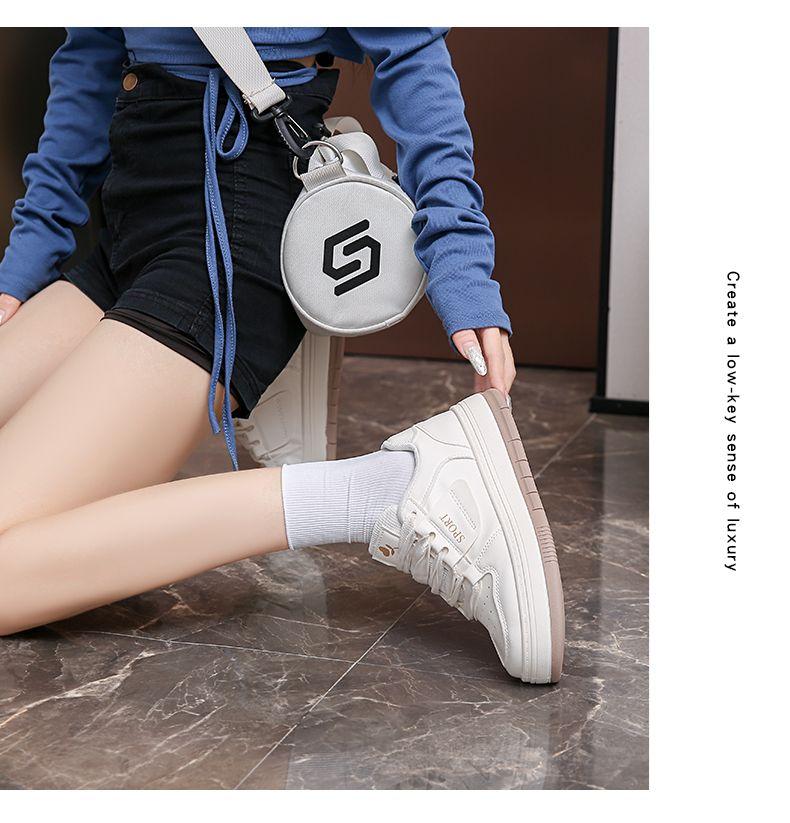 Product Introduction of W&J shoes ผู้หญิงหนาแต่เพียงผู้เดียวรองเท้าผ้าใบลำลองแบนเกาหลีแฟชั่นรองเท้าสเก็ตบอร์ดระบายอากาศสูงรองเท้า 5 ซม 010202 13