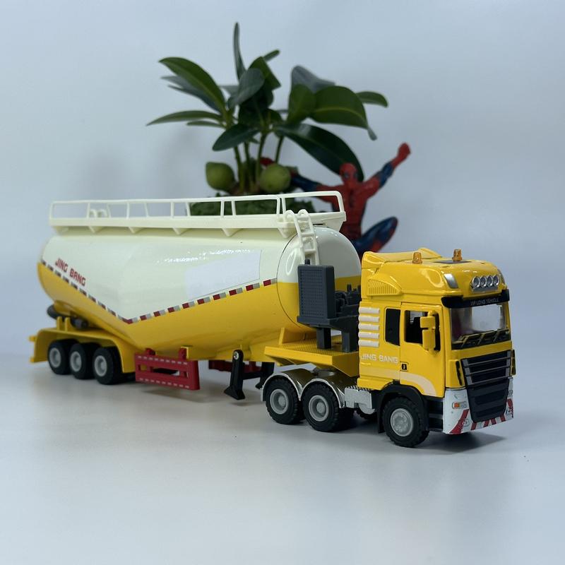 Mô hình xe đầu kéo bồn chở xi măng chuyên dụng tỷ lệ 1:50 bằng kim loại Tặng biển số VIP