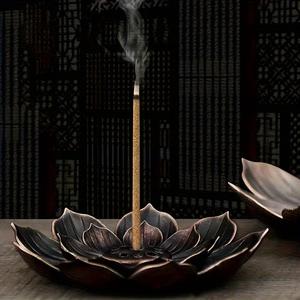 Porta incienso de diseño de loto, 1 unidad mini quemador de incienso calado, suministros de decoración para el hogar para sala de estar, dormitorio y cuarto de estudio, aroma