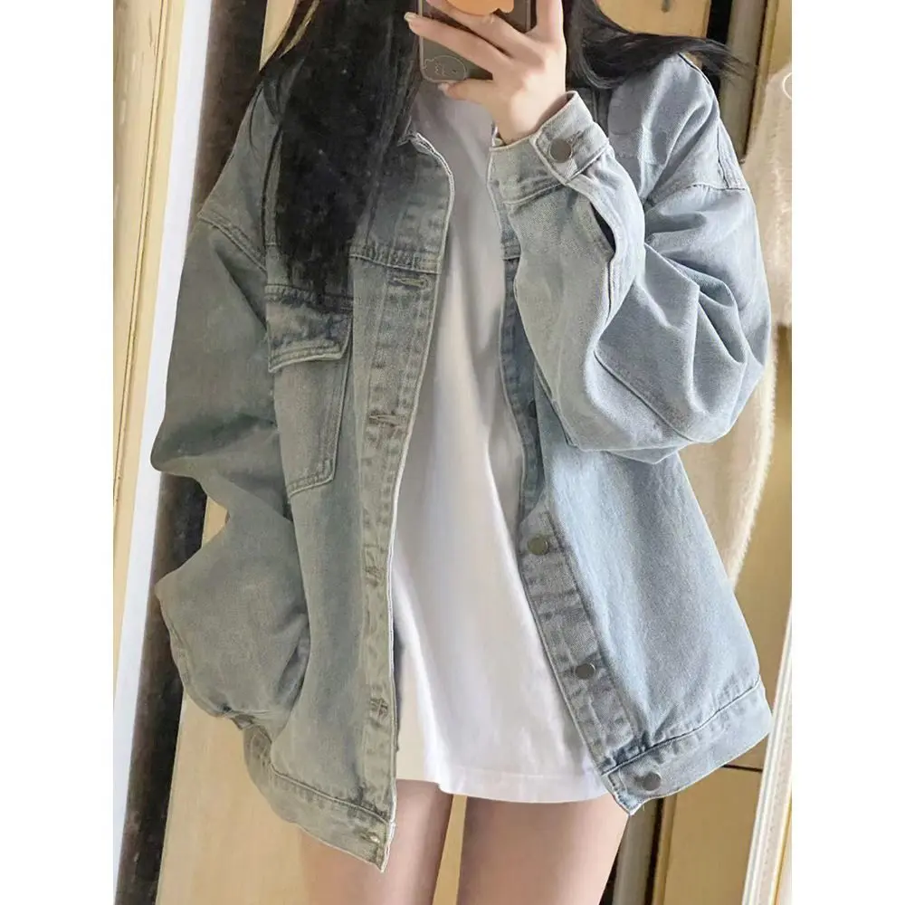 Áo Khoác Denim, Dành Cho Nữ, Mùa Thu Và Mùa Đông, Thiết Kế Mới Đẹp, Dáng Rộng Rãi Và Thường Ngày, Áo Khoác Dễ Phối Đồ Thời Trang Ins, 2024 Top Jacket Women Ong