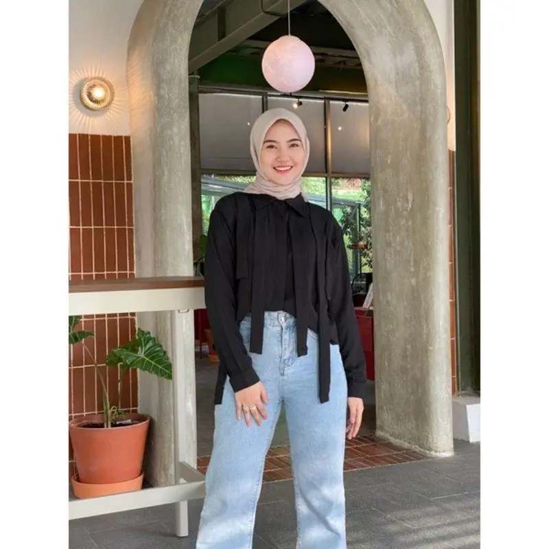 Cou - BINA SHIRT / ATASAN WANITA TERBARU KEKINIAN - NN Fit Kancing Kantong Karet 4
